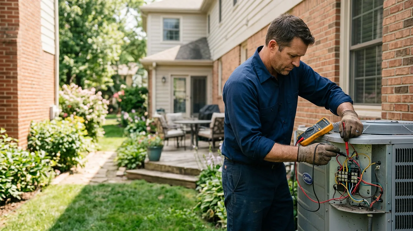 HVAC technician working near Rochester, TX